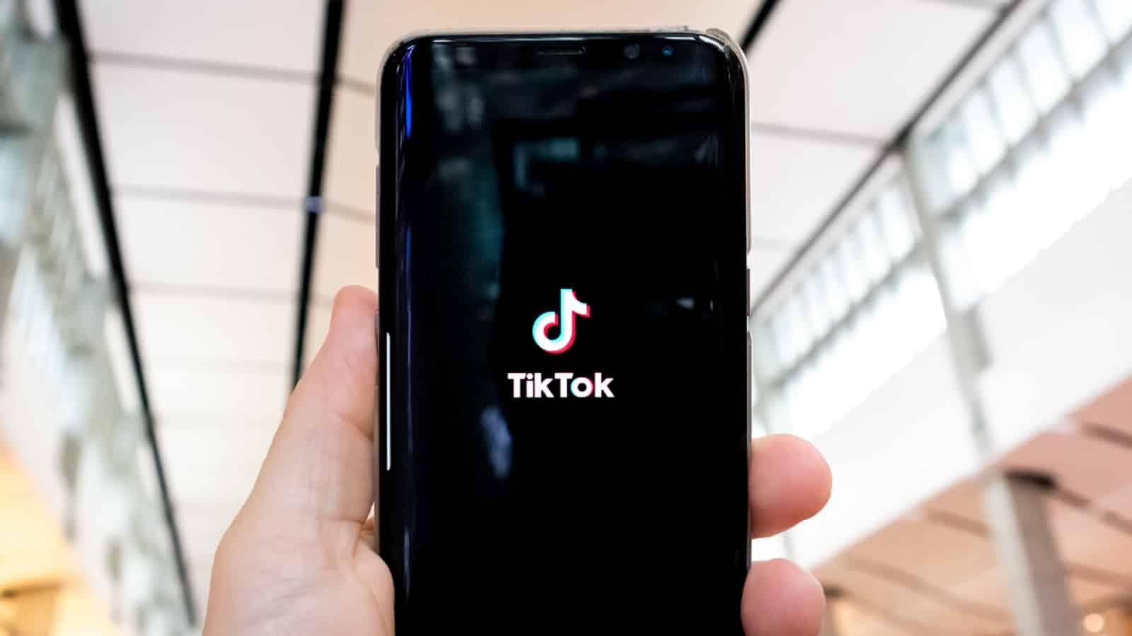 TikTok logo on a phone