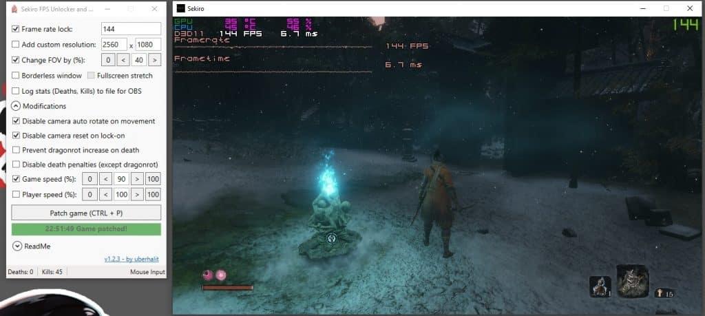 Sekiro FPS unlocker mod