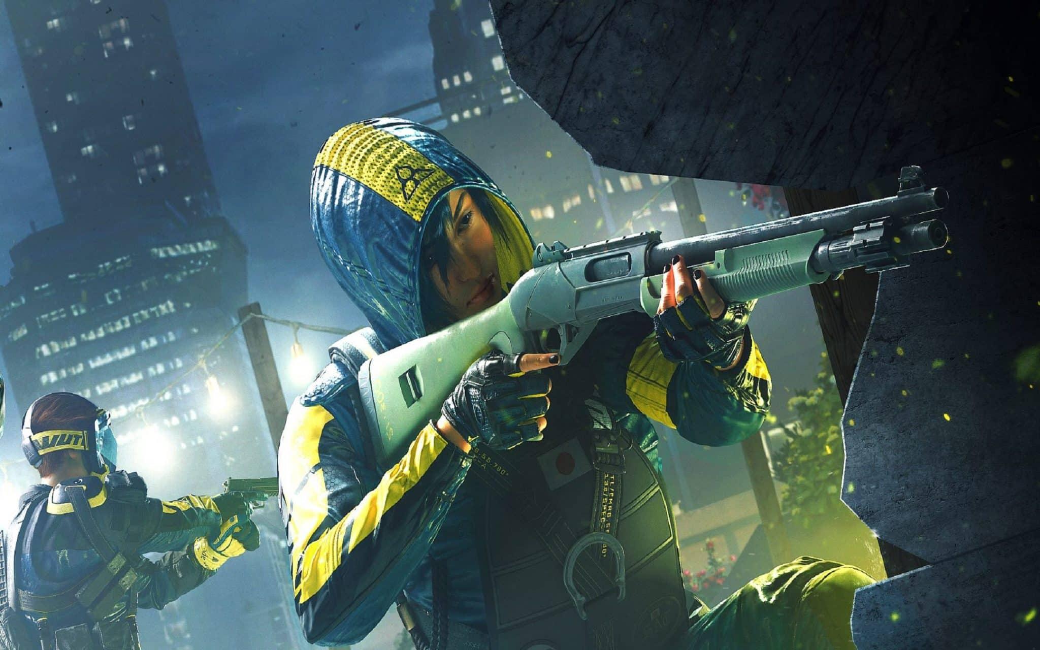 Hibana holding shotgun in Rainbow Six Extraction