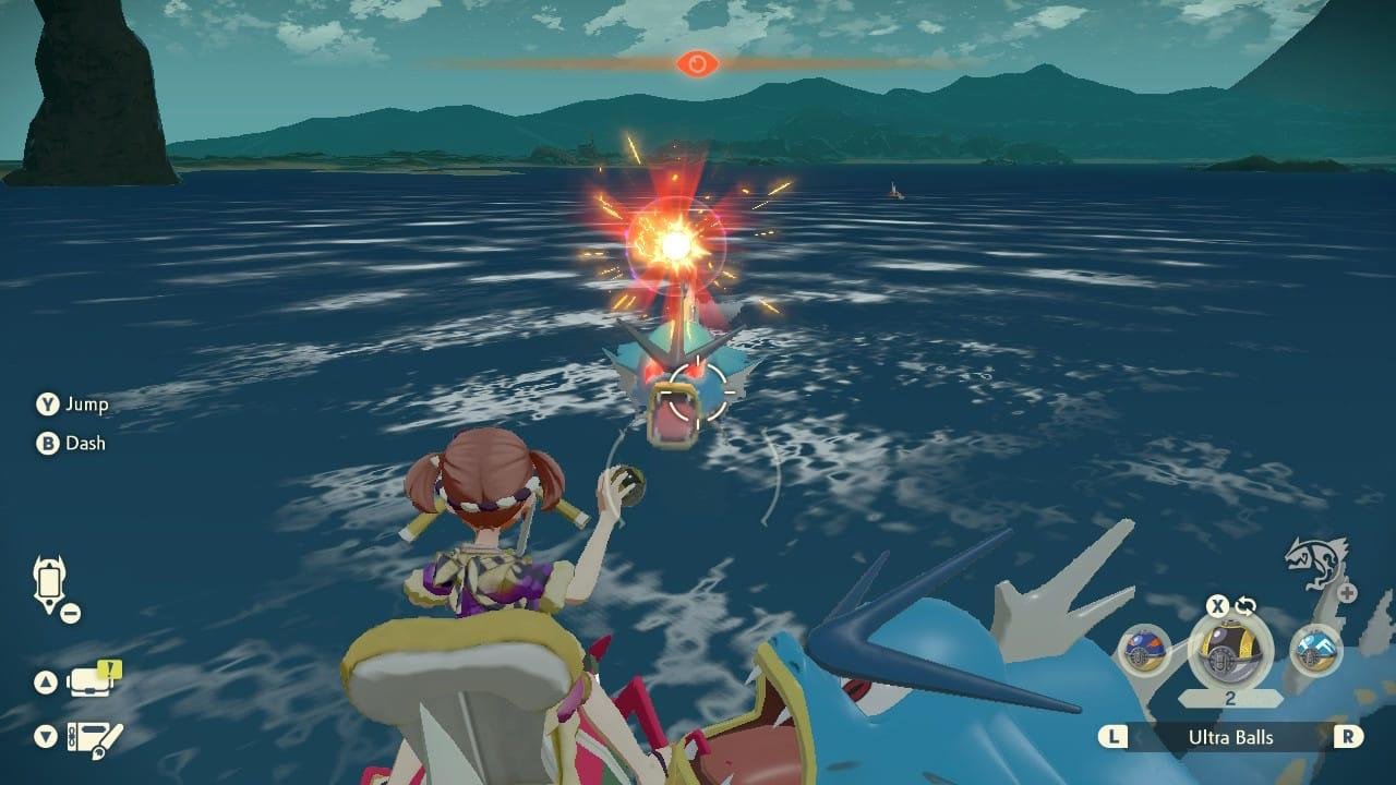 Pokemon Legends Arceus Gyrados encounter screenshot