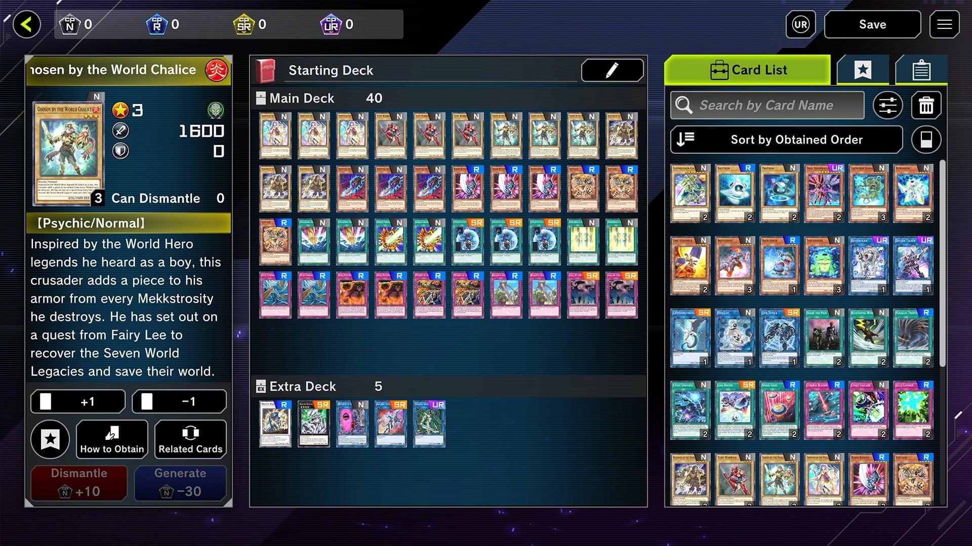 Yu-Gi-Oh Master Duel deck builder