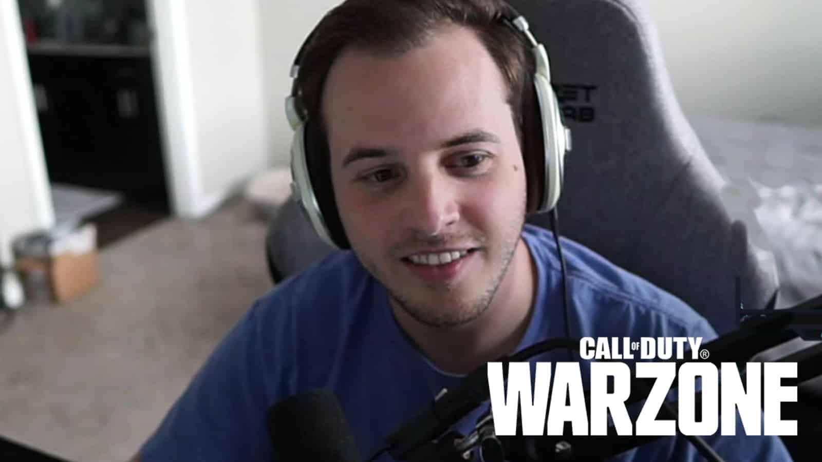 HusKerrs in Twitch stream with Warzone logo