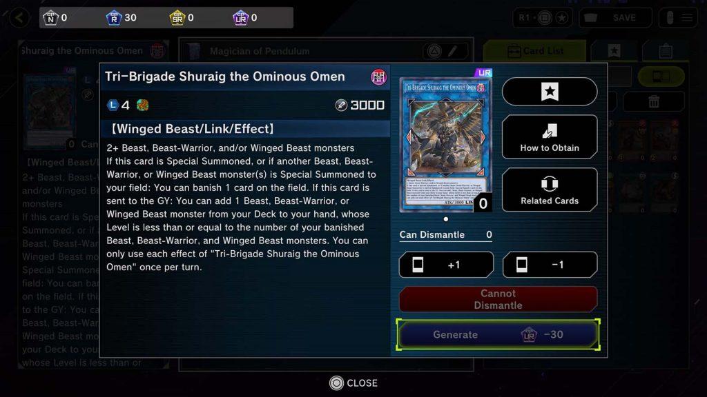 Tri brigade shuraig the ominous omen in Master Duel