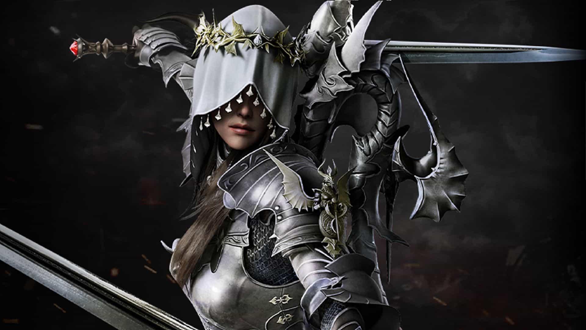 lost ark deathblade assassin with white hood and two swords