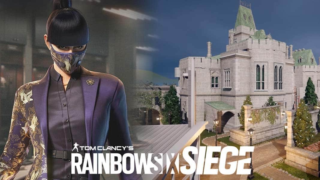 Rainbow Six Azami next to Emerald Plains Map