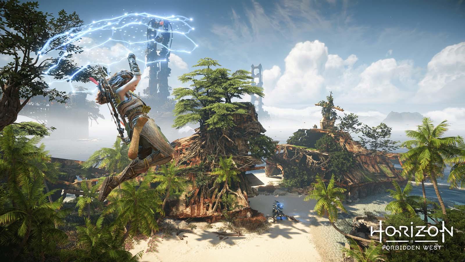 Aloy using glider in Horizon Forbidden West