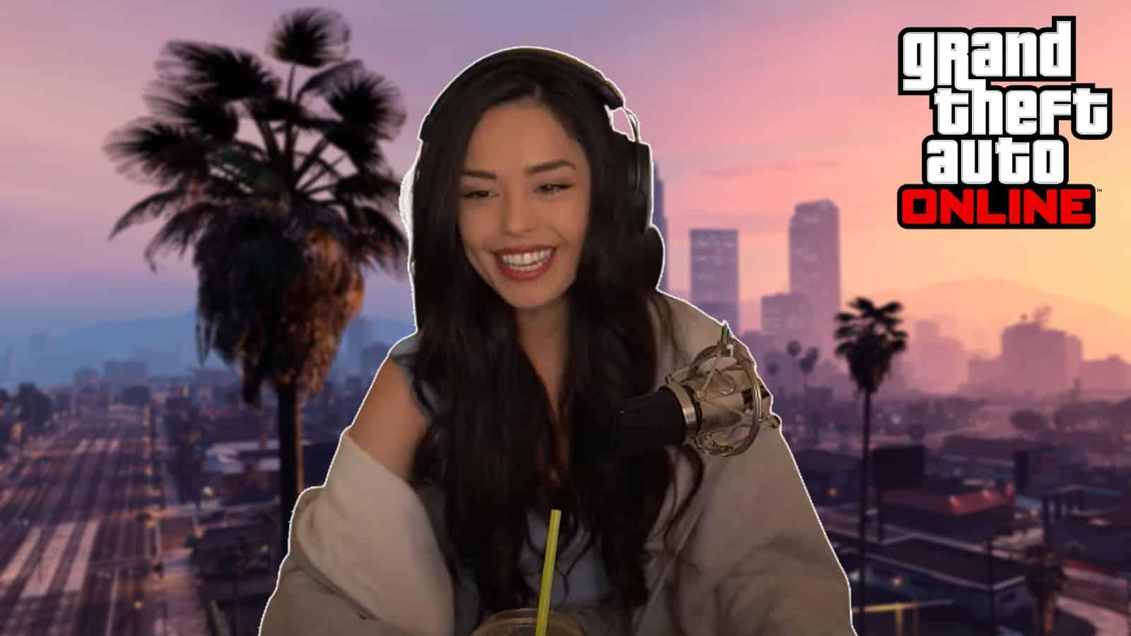 valkyrae with los santos background gta rp