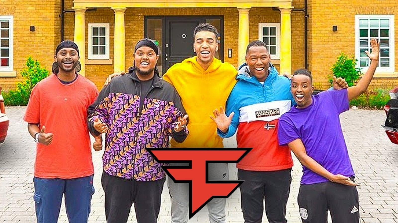 beta squad outside house with faze clan logo