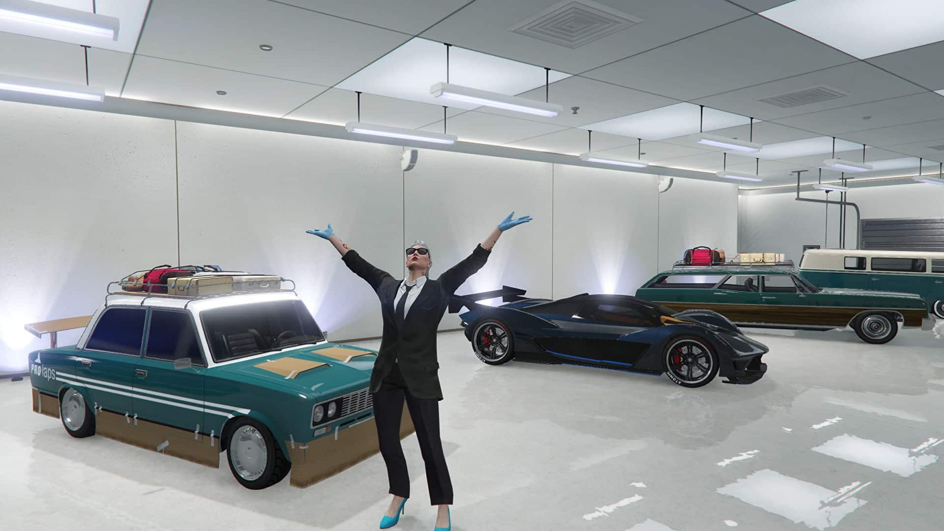 GTA Online character in garage