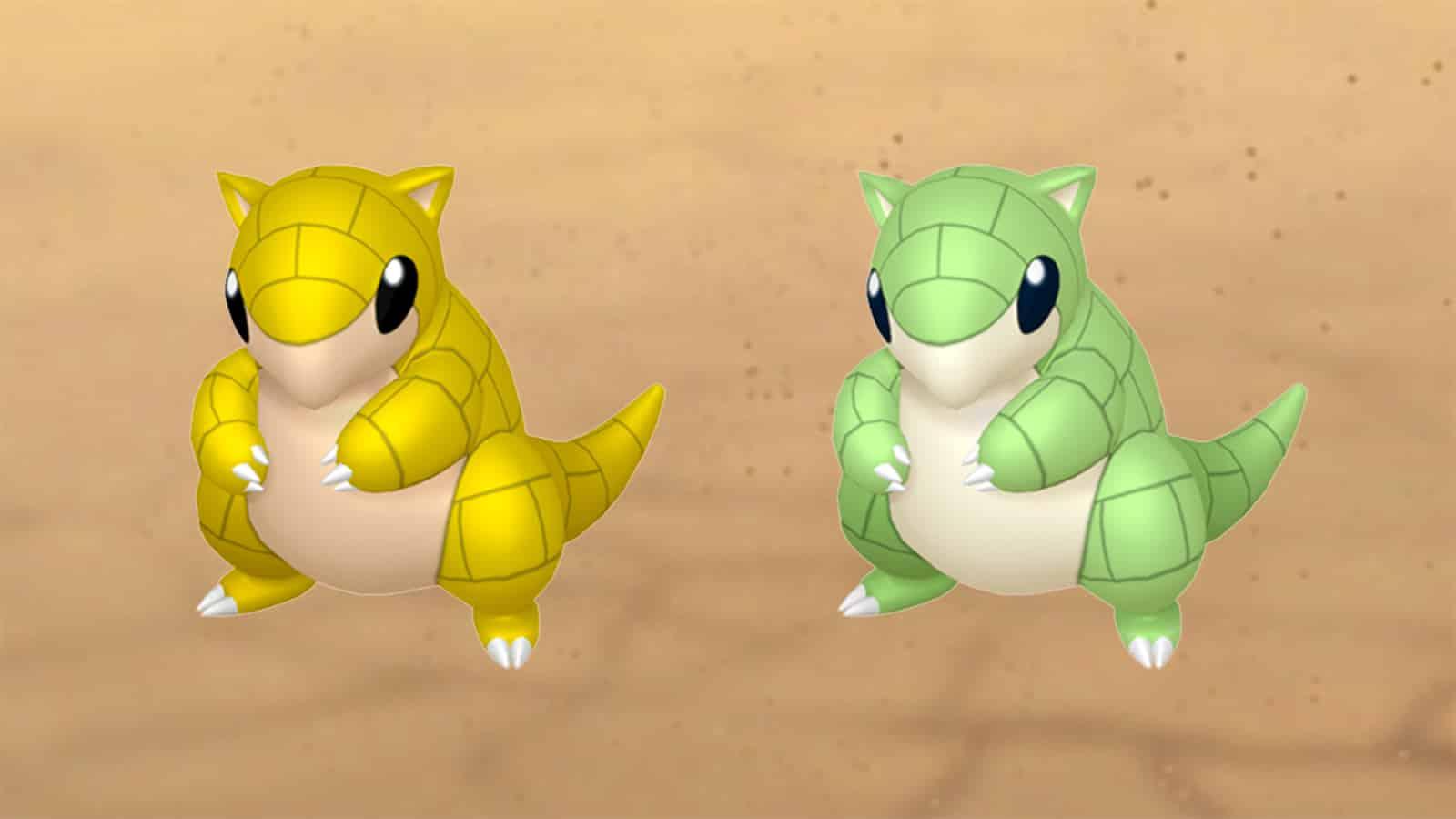 Shiny Sandshrew appearing in Pokemon Go