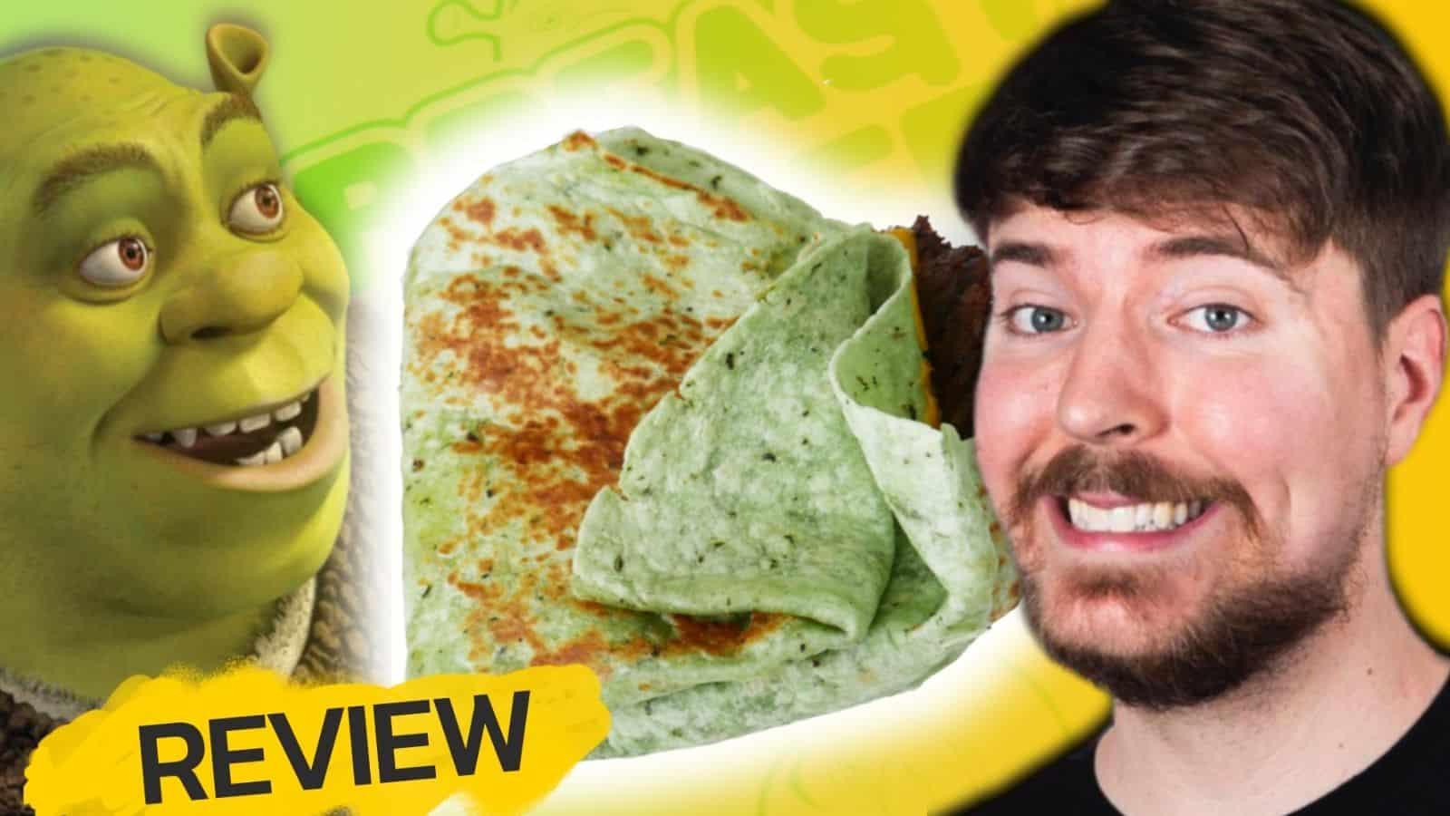 mrbeast burger's shrek quesadilla