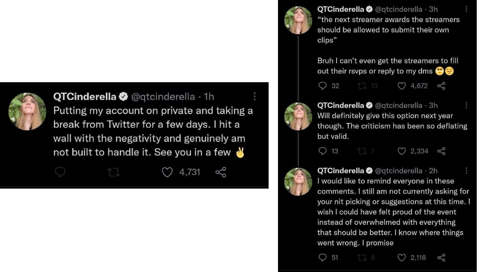 qtcinderella twitter private streamer awards