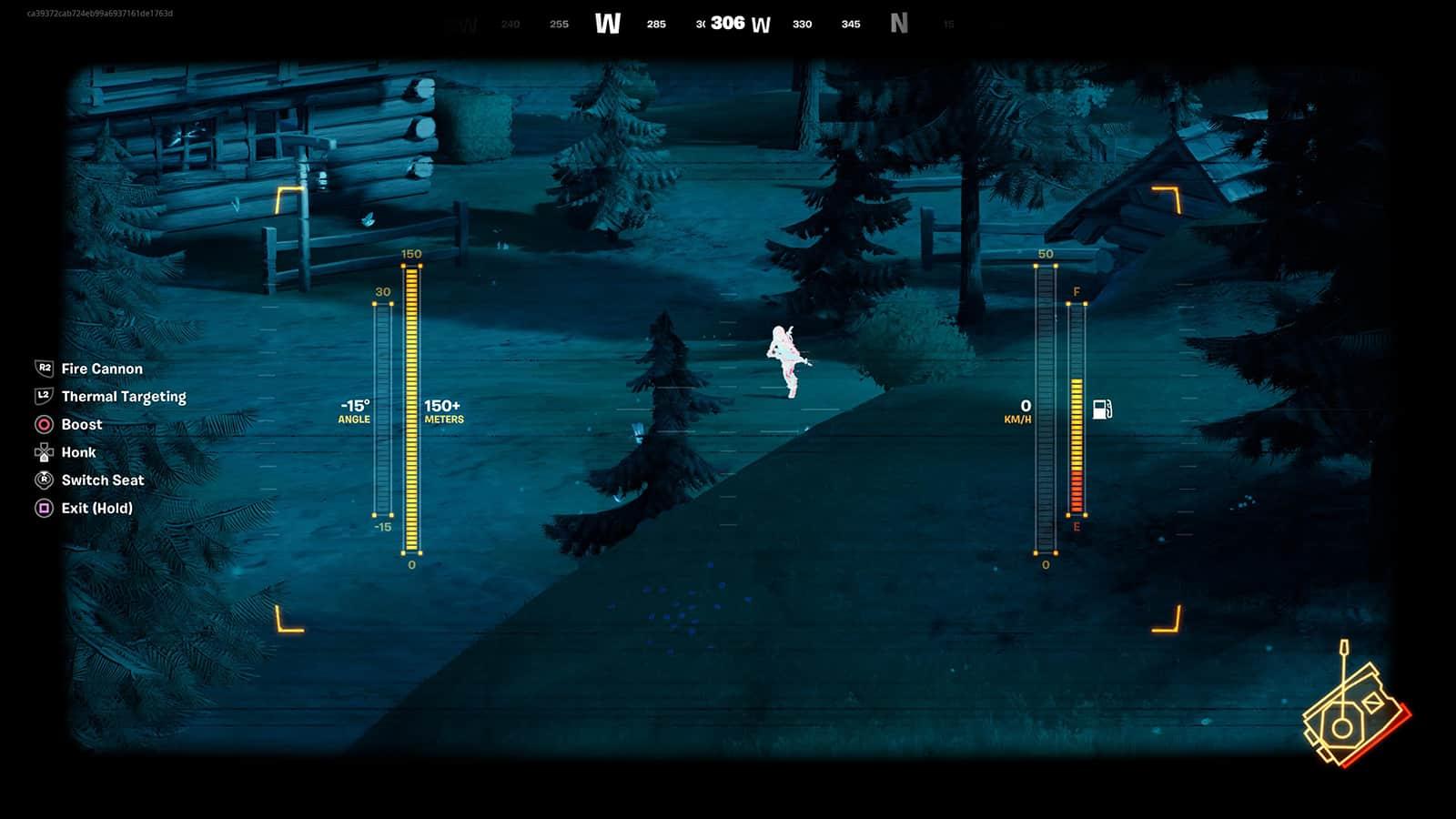 Thermal targeting in a tank in Fortnite