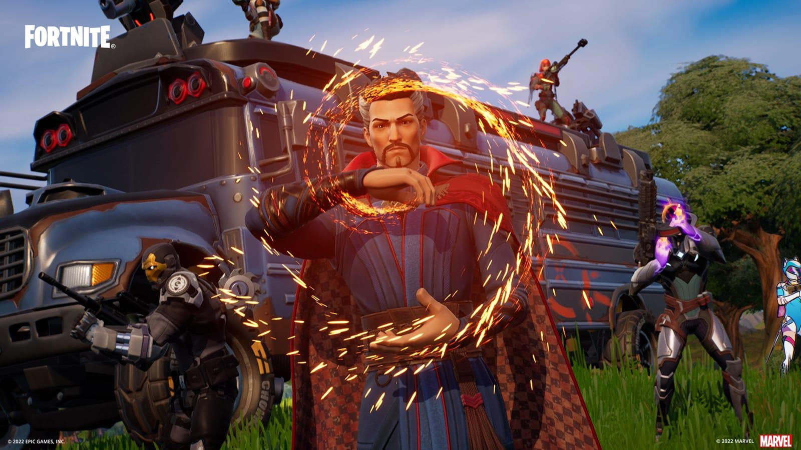 A screenshot of Doctor Strange in Fortnite Chapter 3 Season 2