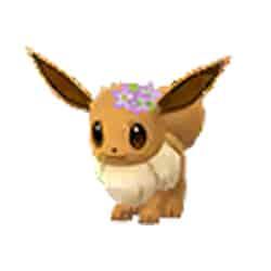 Eevee wearing a flower crown