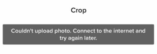 Error message about profile pictures on TikTok