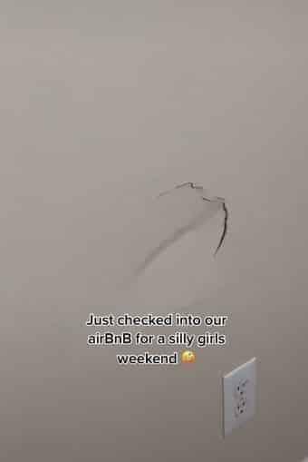 Tiktok airbnb wall damage