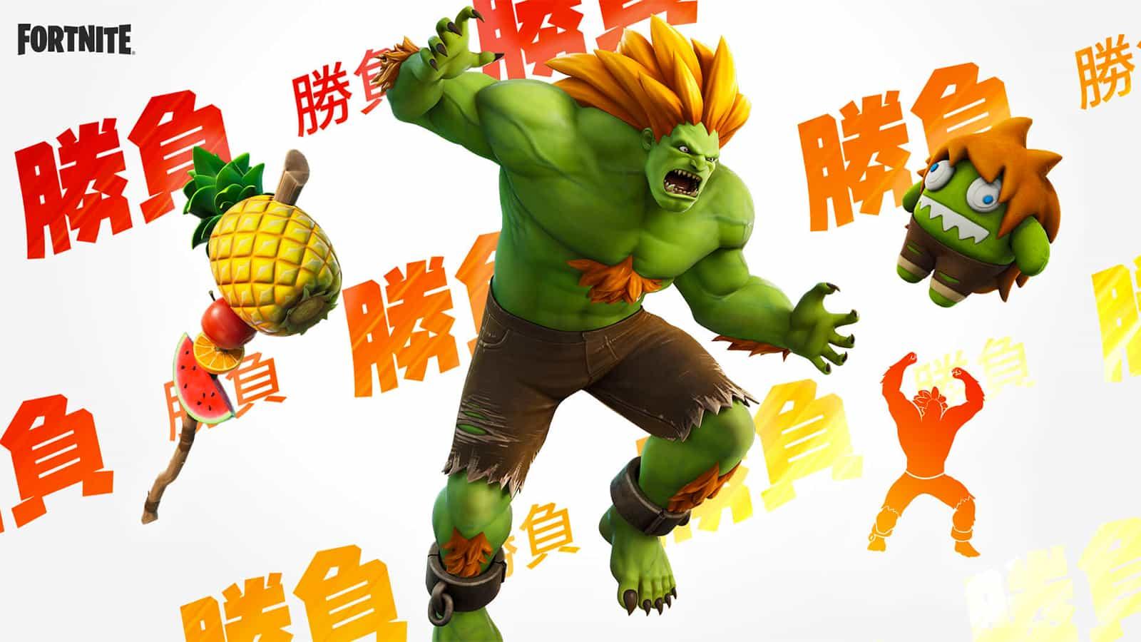 Street Fighter's Blanka skin in Fortnite