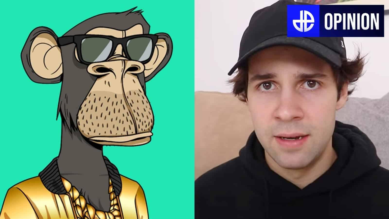 david dobrik and bored ape yacht club nft with opinion sticker