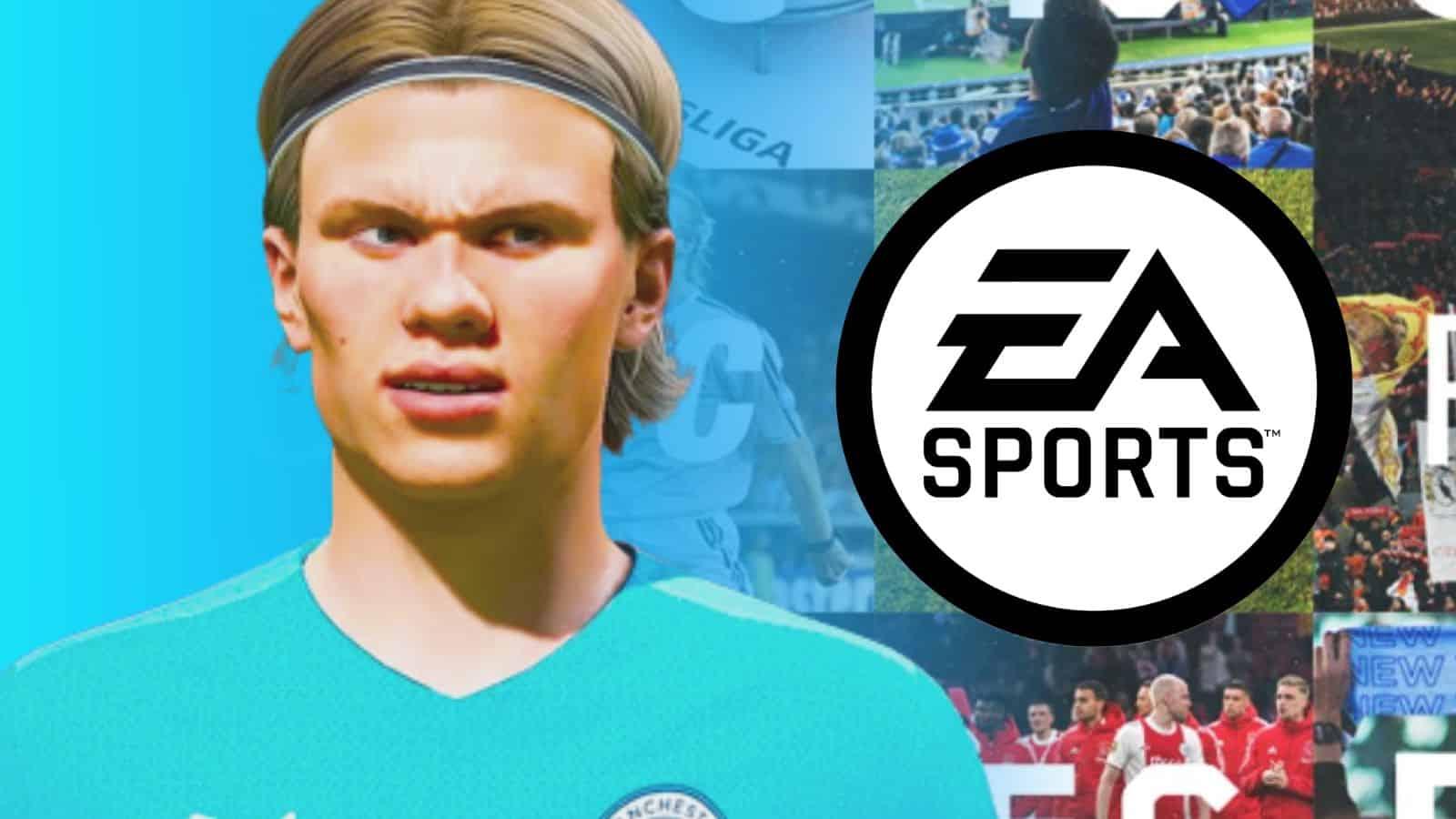 Haaland with ea sports fc logo