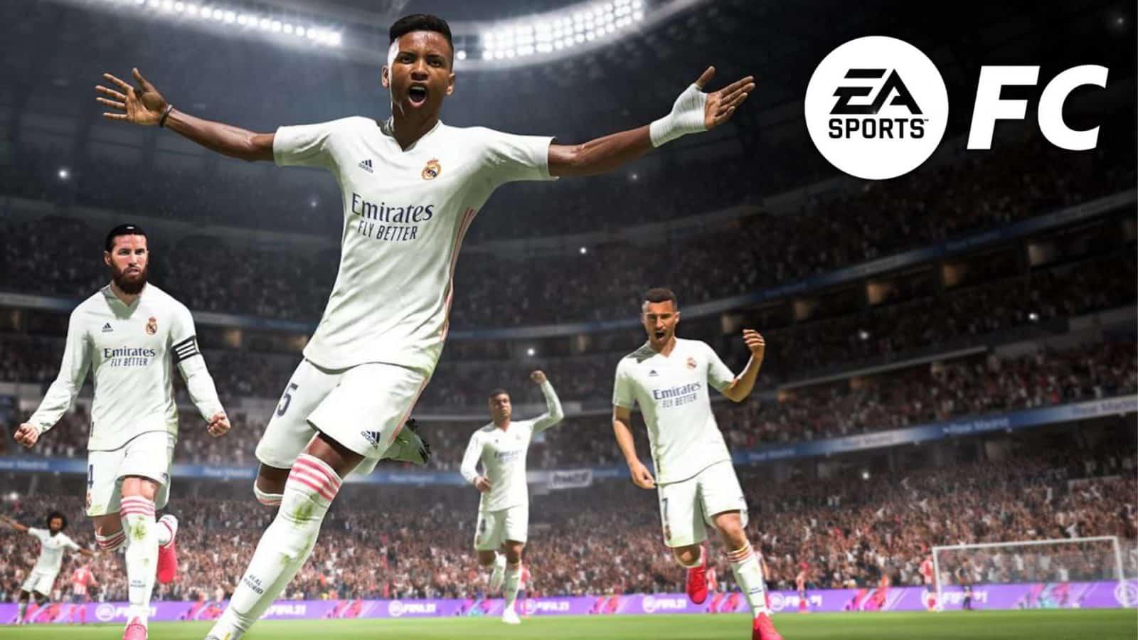 Rodrygo celebrating in FIFA 22