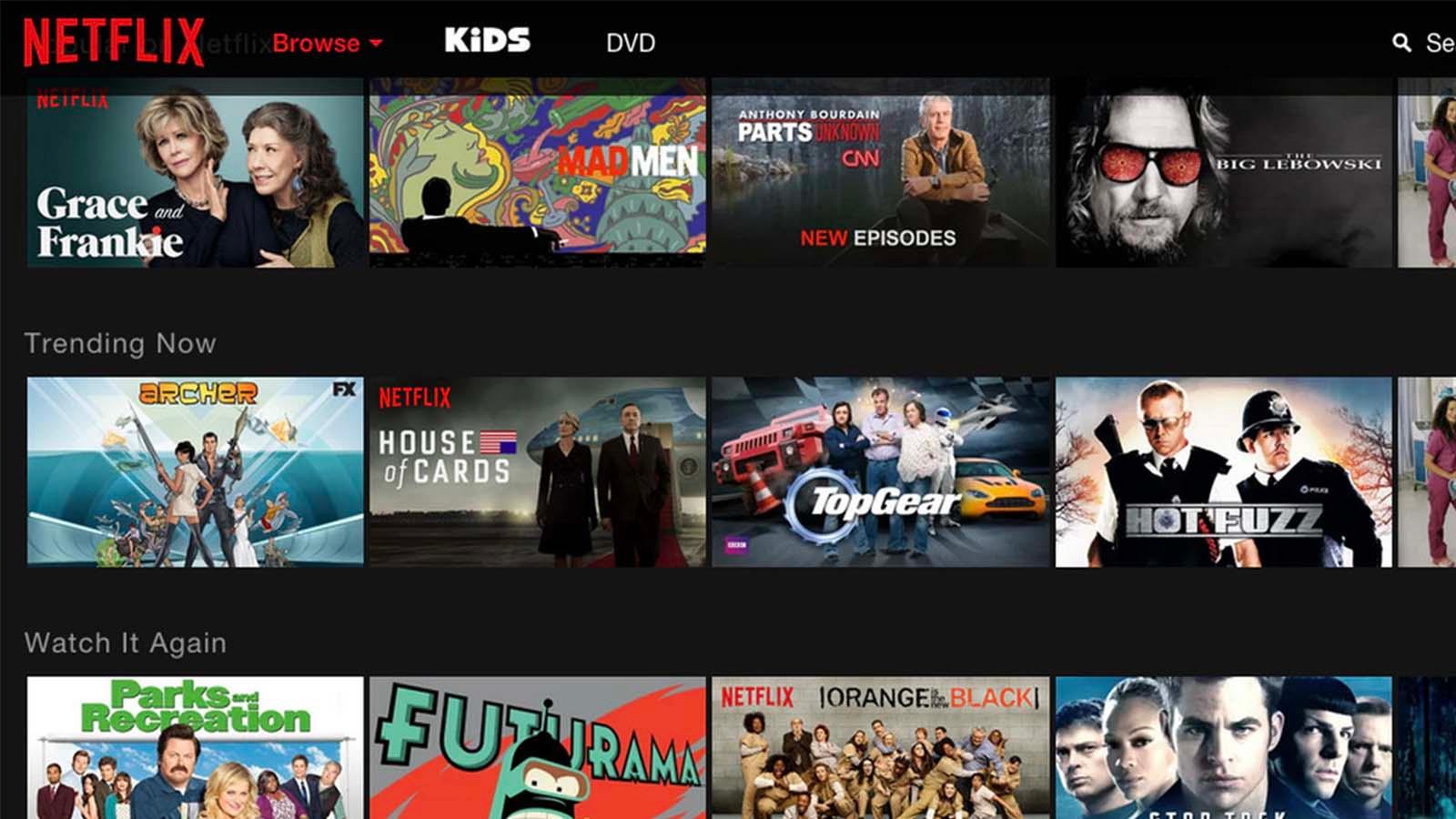 Netflix interface