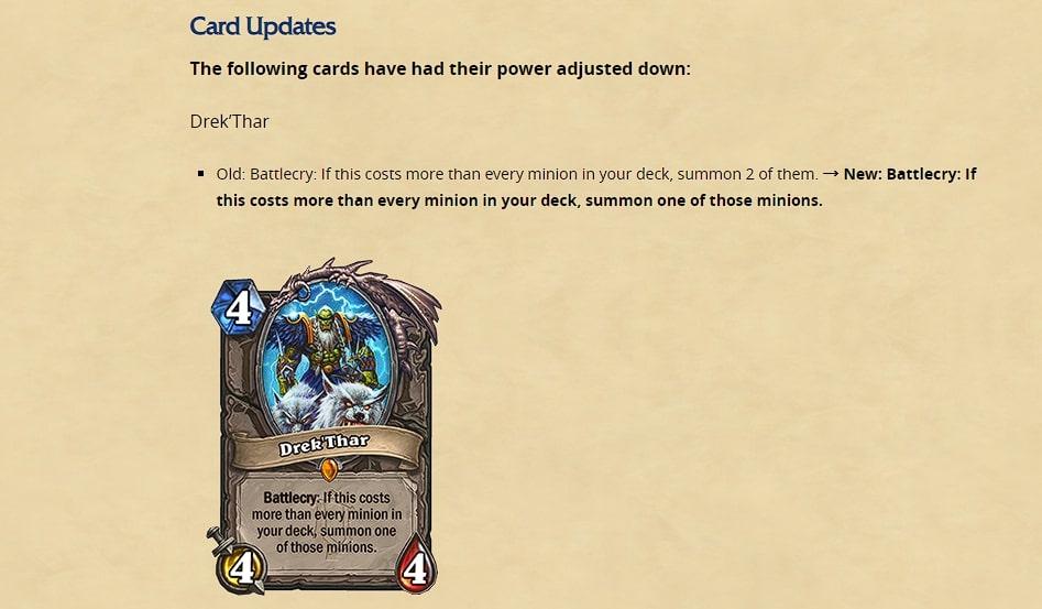 hearthstone drek thar card update patch 23.2.2