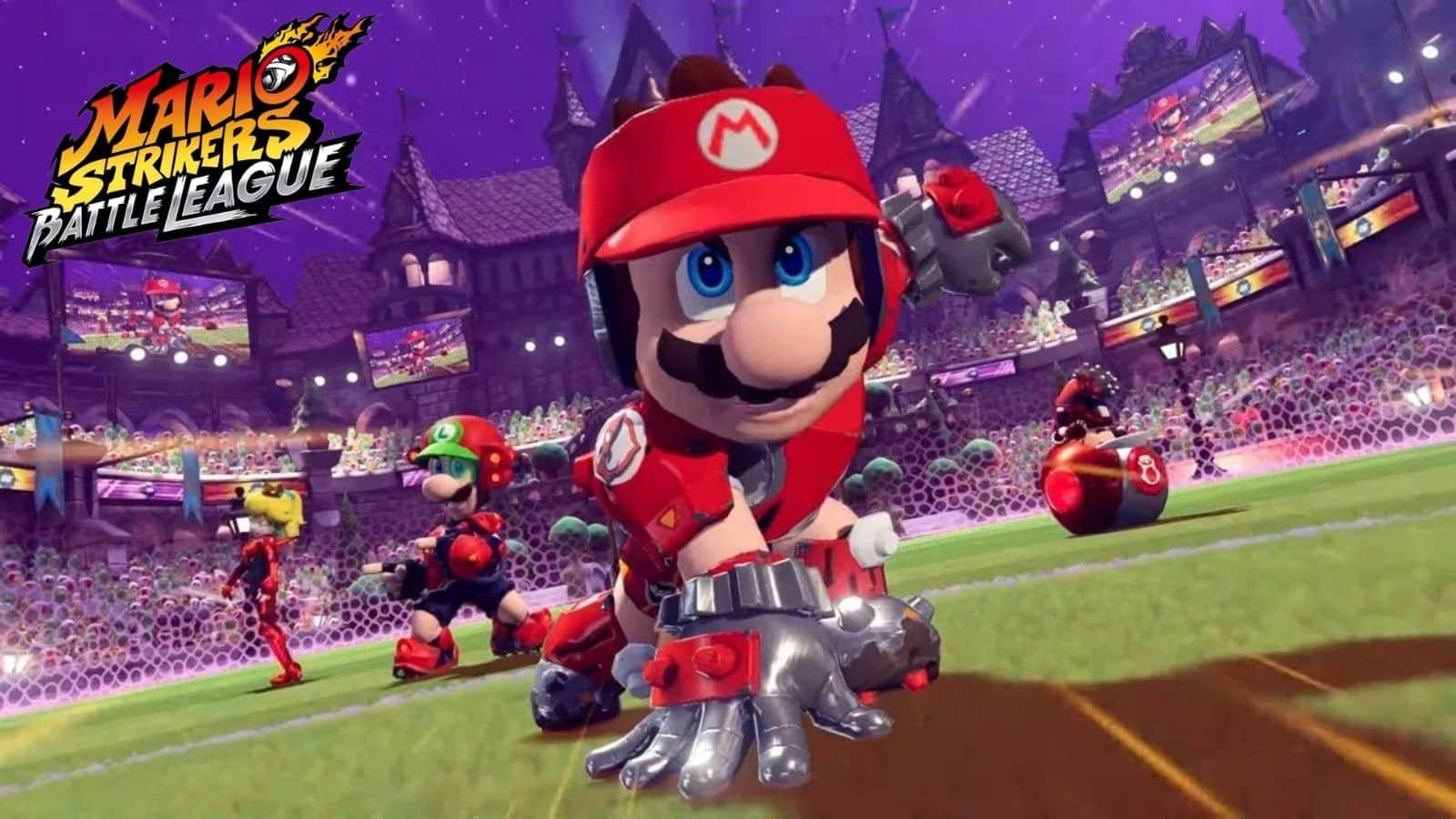 Mario in Mario Strikers: Battle League