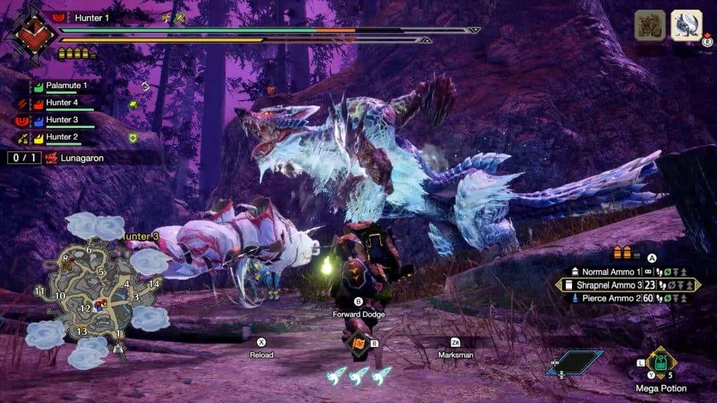 Monster Hunter Rise Sunbreak screenshot showing Lunagaron