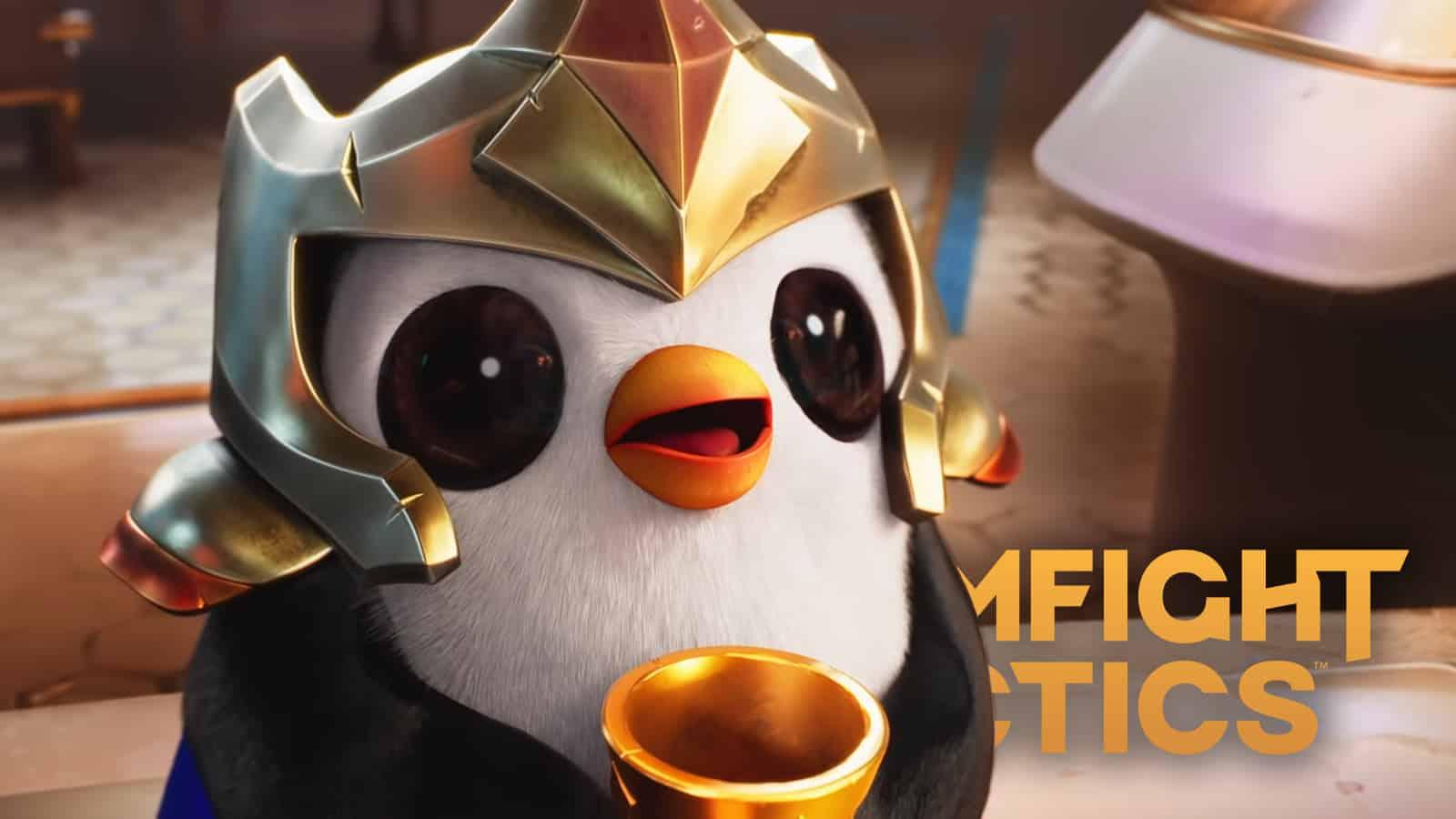 TFT pengu holding chalice smiling