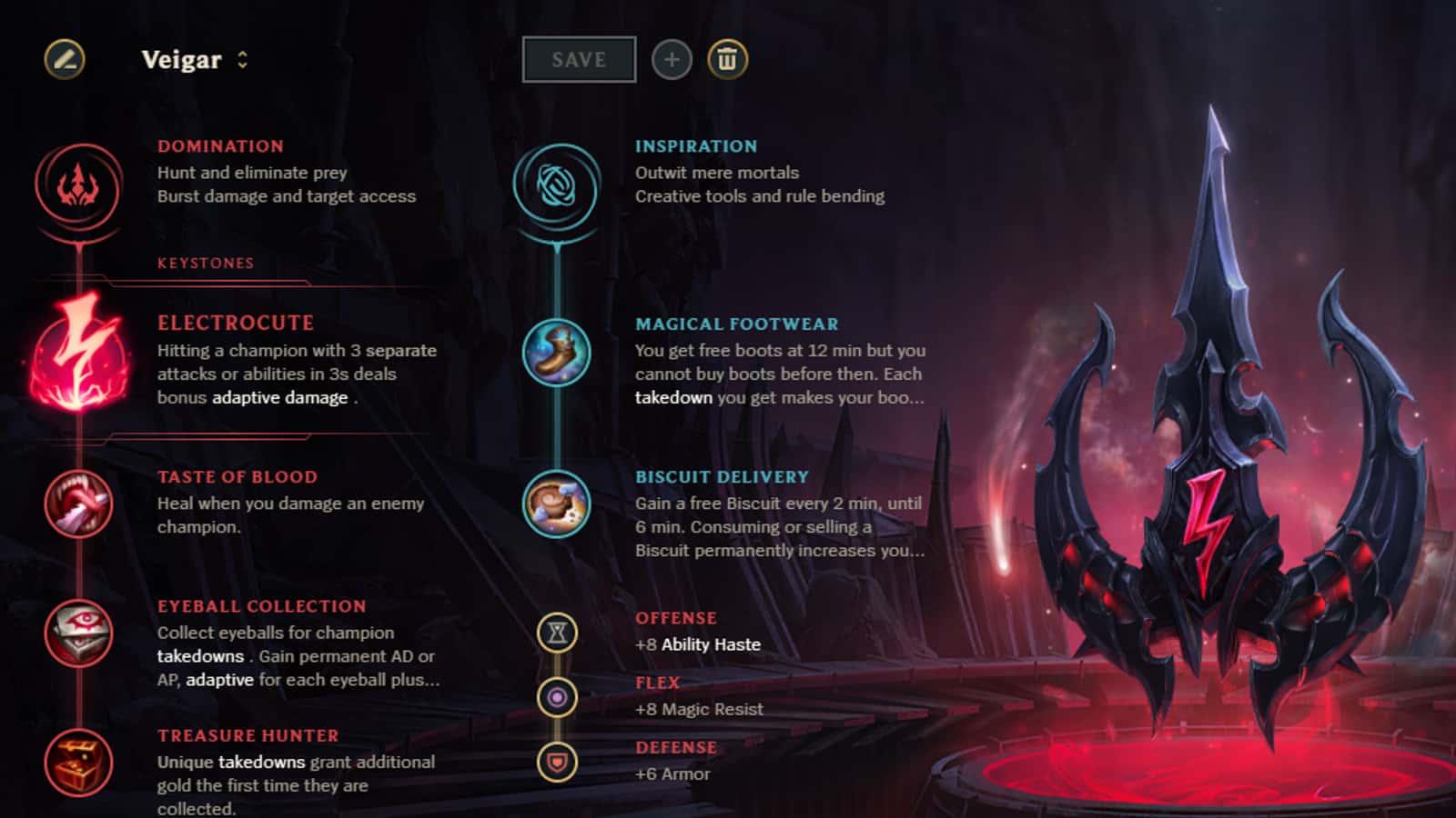 veigar rune page league of legends