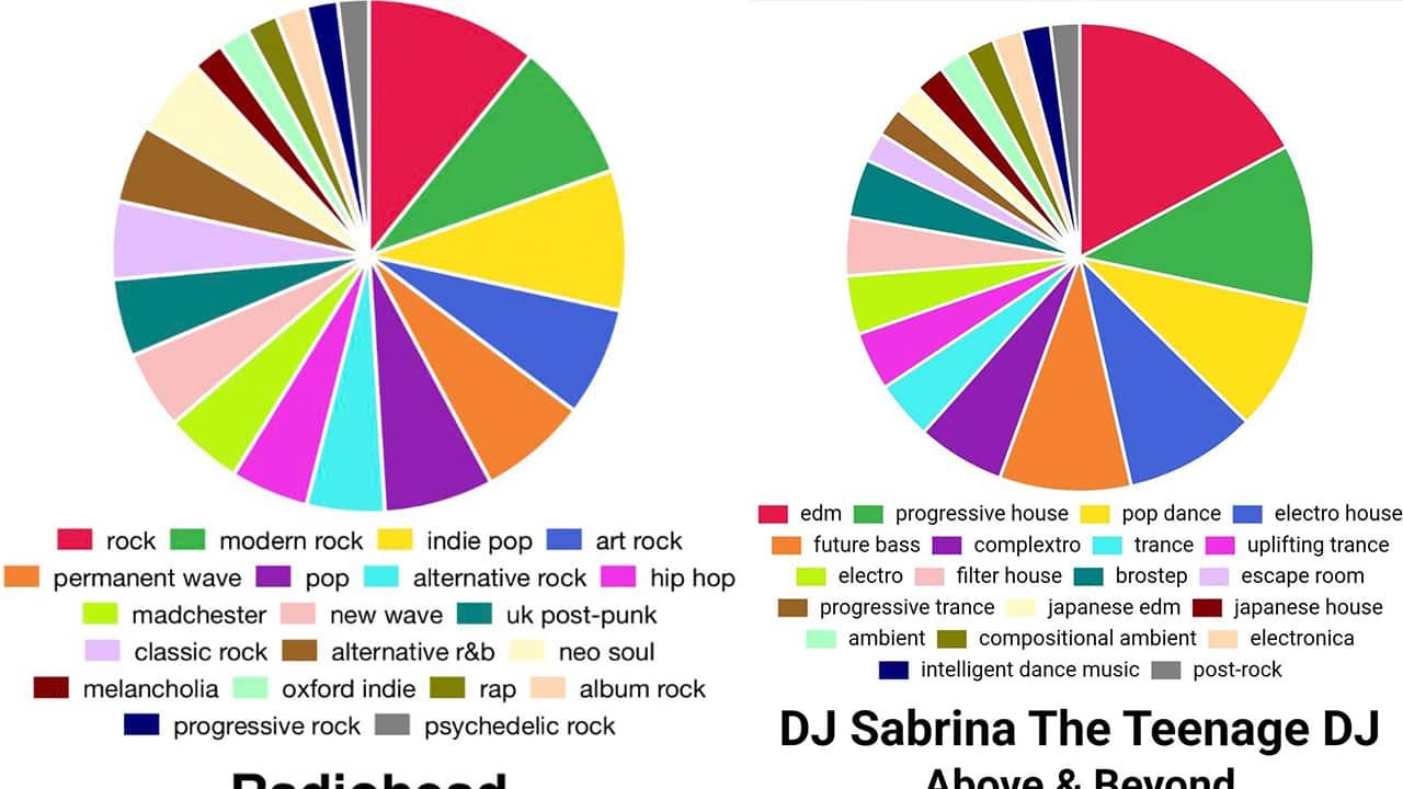 Spotify pie charts