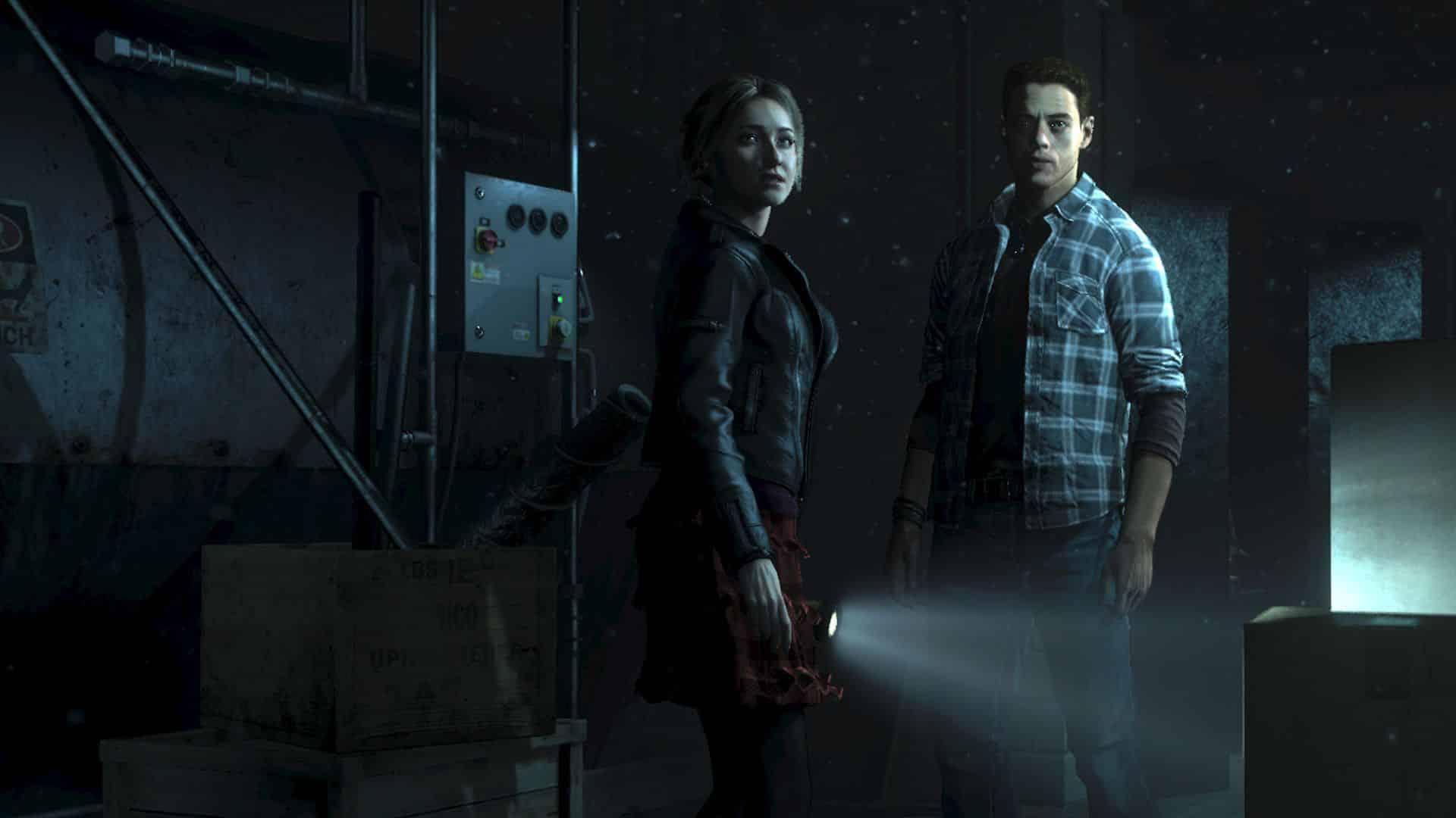 josh and sam standing together in until dawn