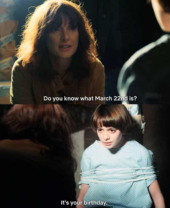 joyce talks to a possesed Will in Stranger Things