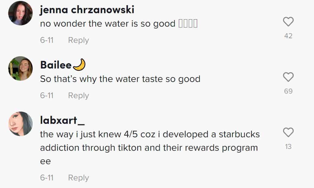 starbucks comments tiktok