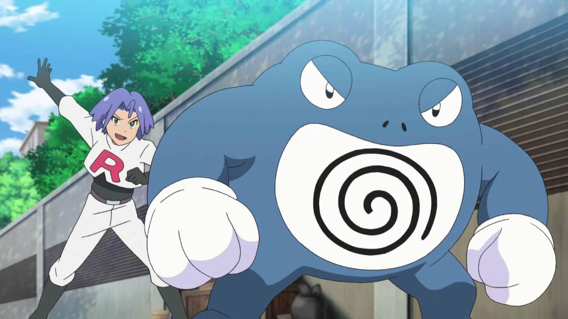 james instructing poliwrath in pokemon tv show