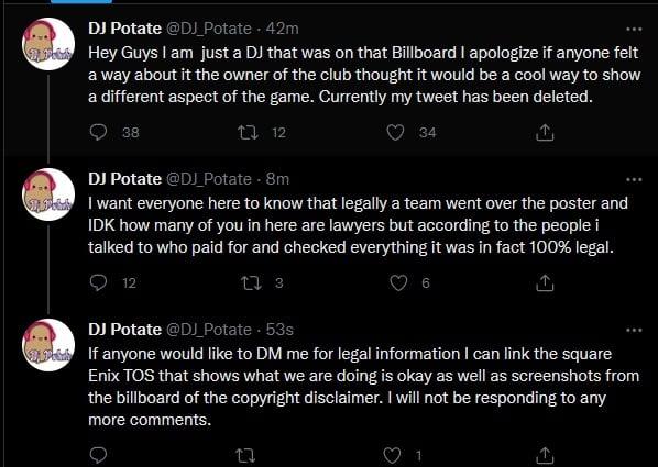 DJ potate statement on FFXIV beach party