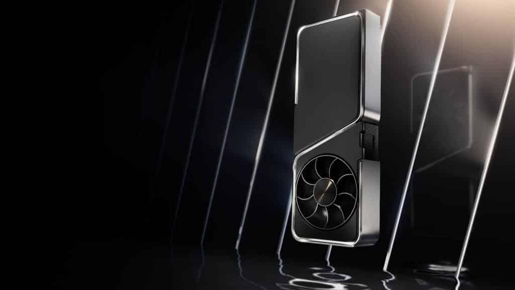 Graphics card on black and silver background