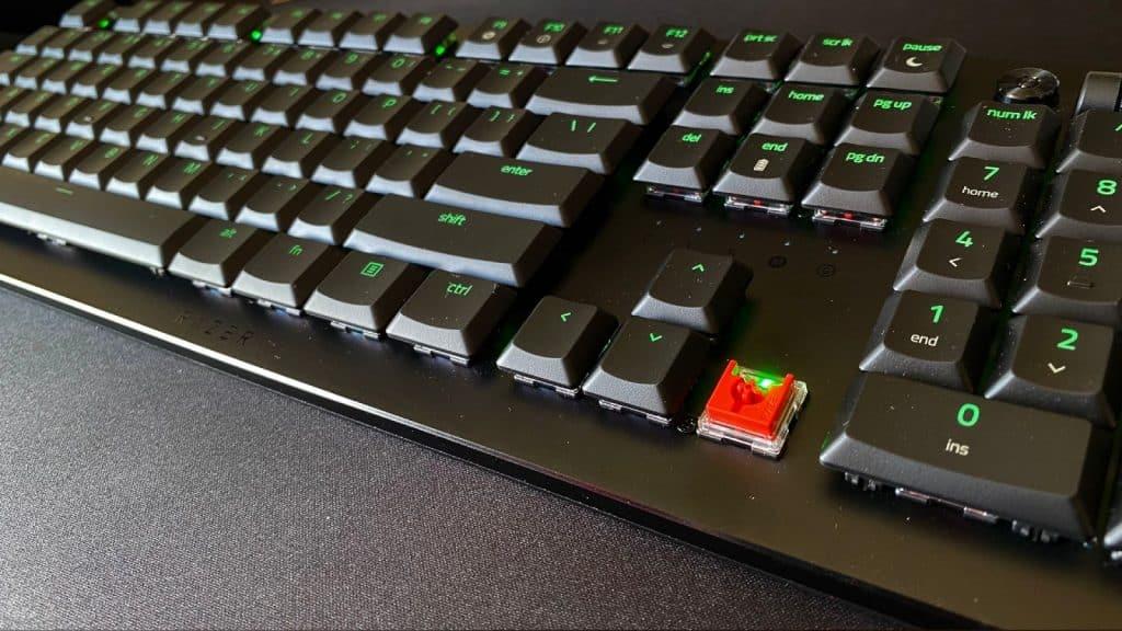 Razer Deathstalker V2 Pro with exposed switch on arrow key 