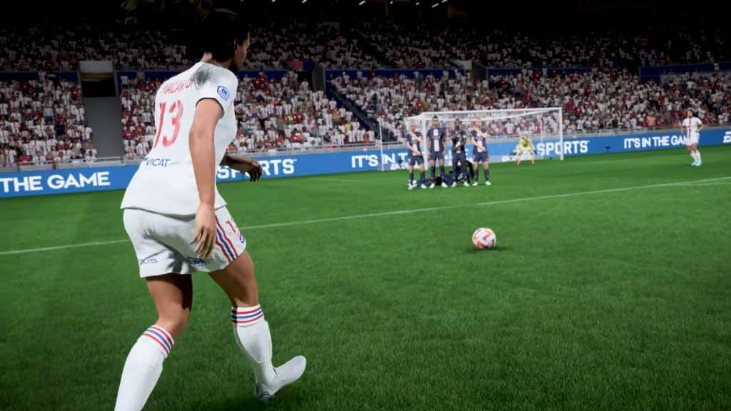 FIFA 23 player taking free kick