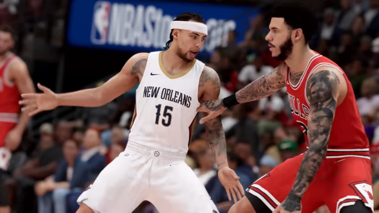 nba 2k23 pelicans bulls red white