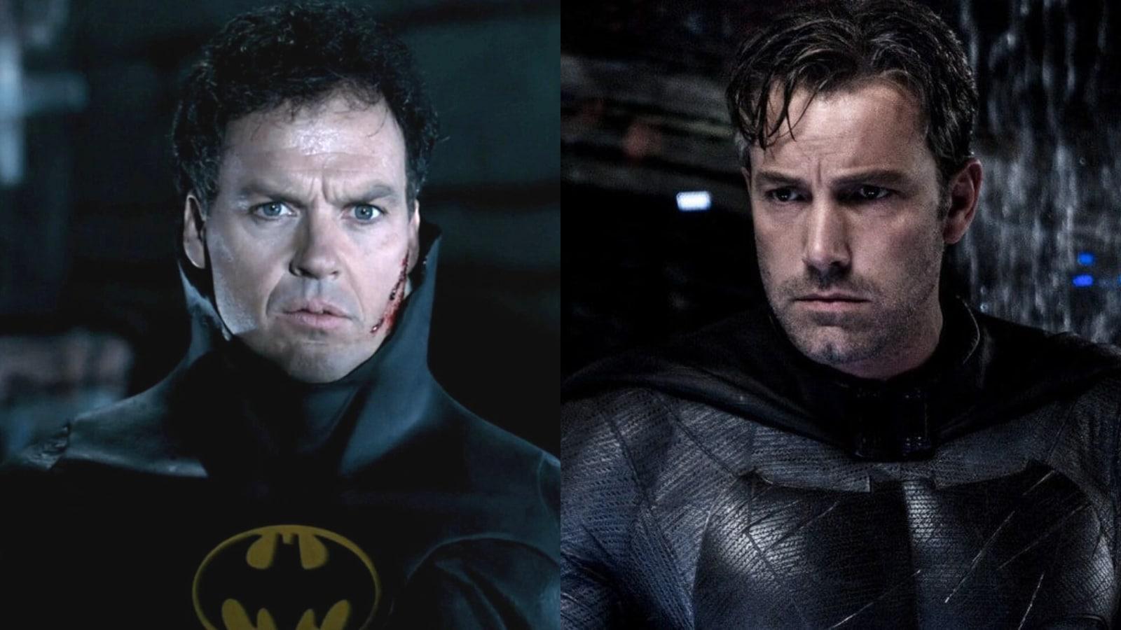 Michael Keaton and Ben Affleck as Batman