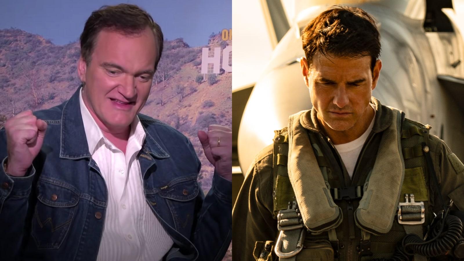 Quentin Tarantino and Tom Cruise in Top Gun: Maverick