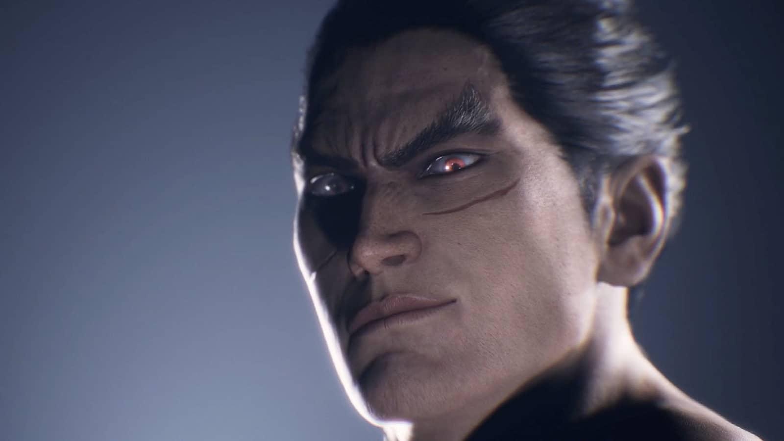 Kazuya from Tekken 8 smiling