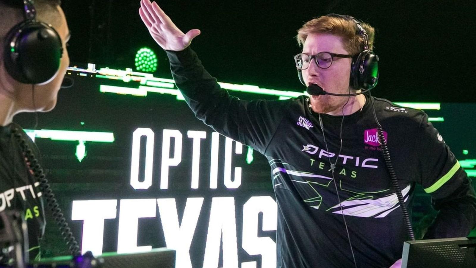 Scump celebrating with Shotzzy at CDL LAN with OpTic Texas