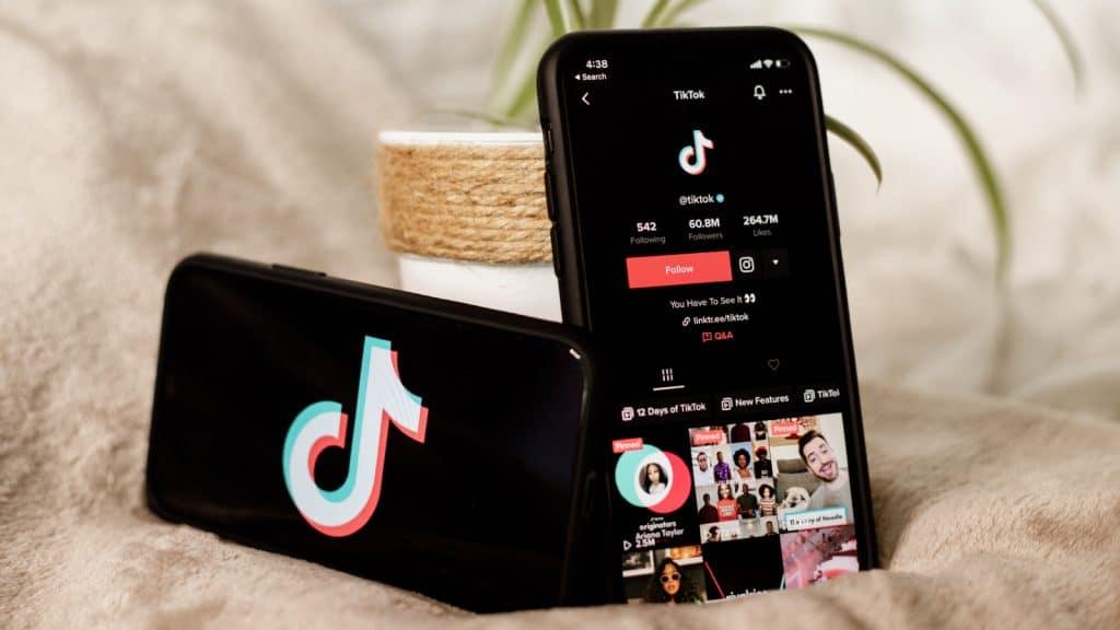 TikTok logo on two phones