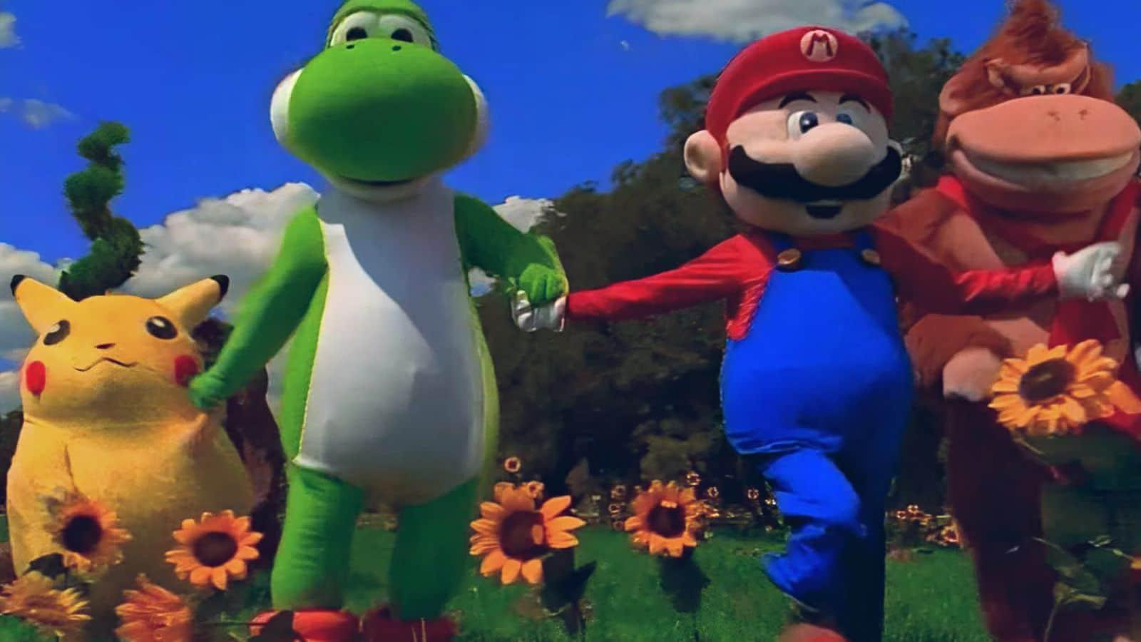 super smash bros 64 mascot commercial header