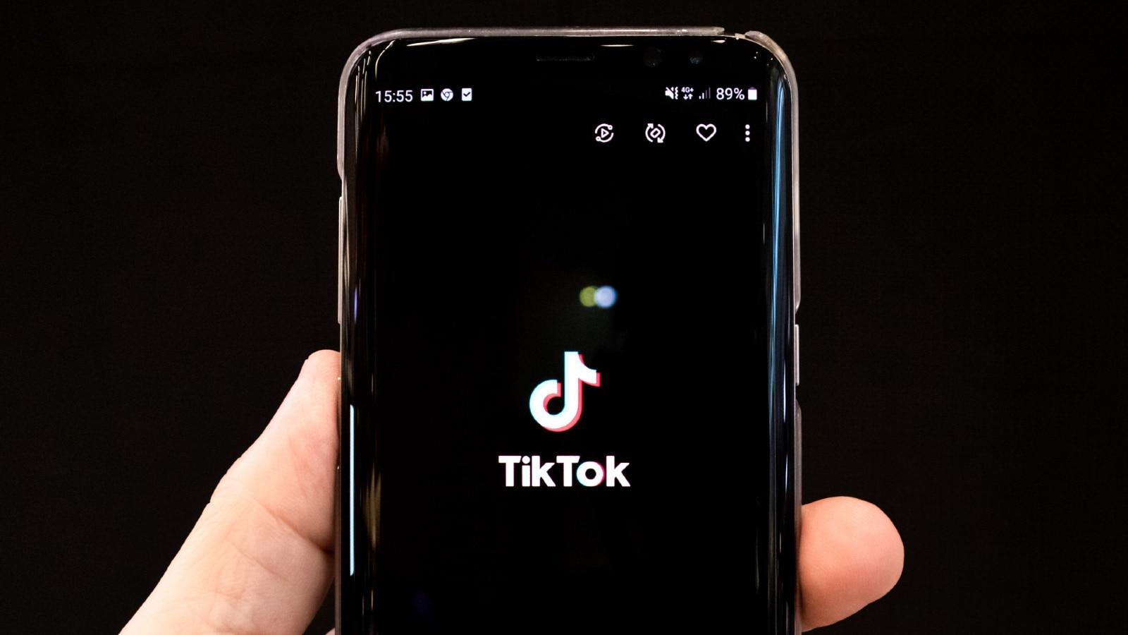 TikTok logo on phone