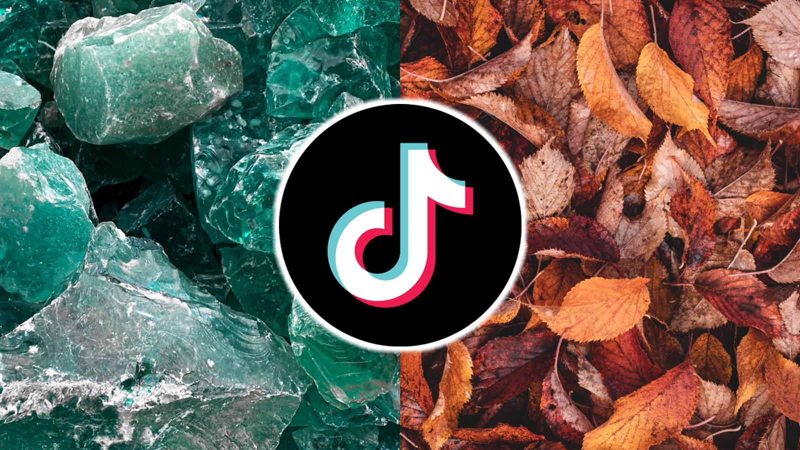 TikTok logo next to aesthetic images