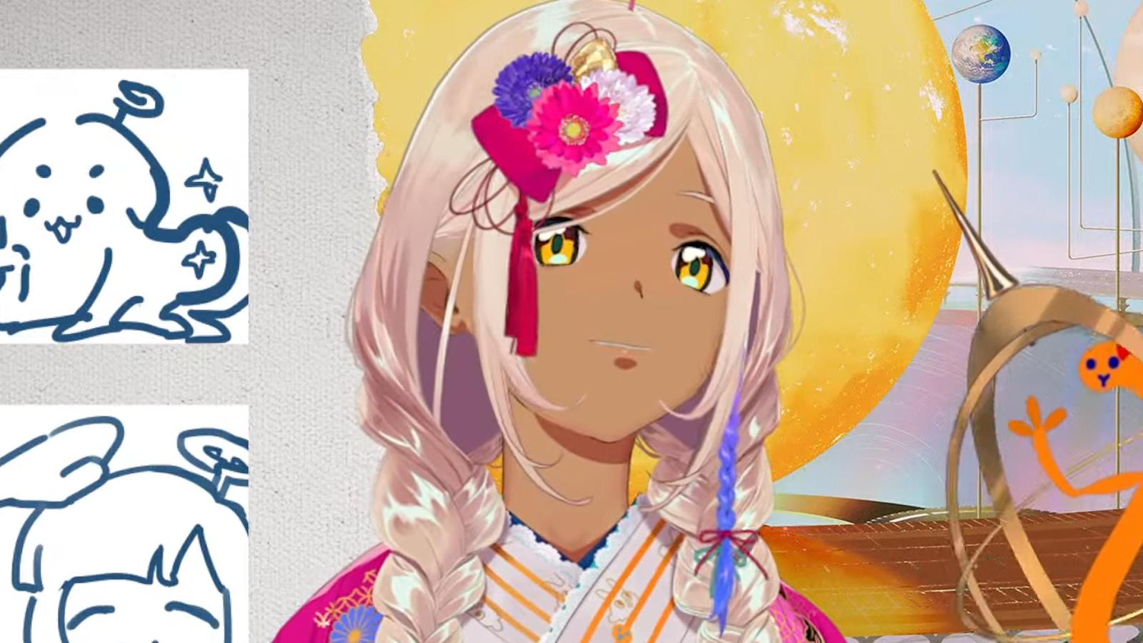 Hololive VTuber Tsukumo Sana wearing kimono